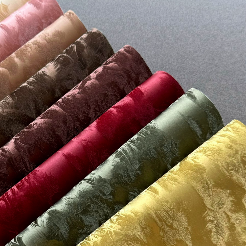 Oriental Ink Wash Printed PU Leather for Crafts & Interiors