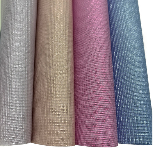Glitter Metallic PU Leather – Woven Texture for Footwear & Bags