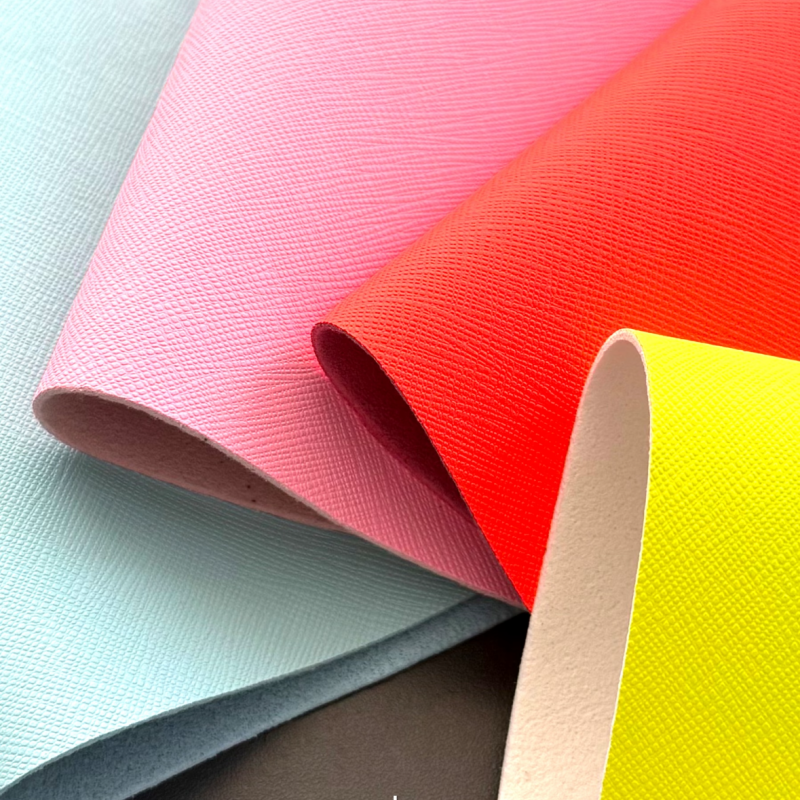 Fluorine‑Free Cross‑Pattern Faux Microfiber Leather For Notebook Cover Gift Box Packaging