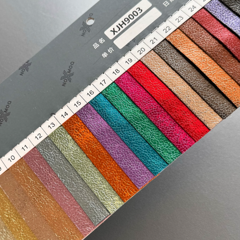 Metallic Cracked PU Leather, Mirror Glossy Synthetic Leather for Runway Fashion Bags & Shoe Upper