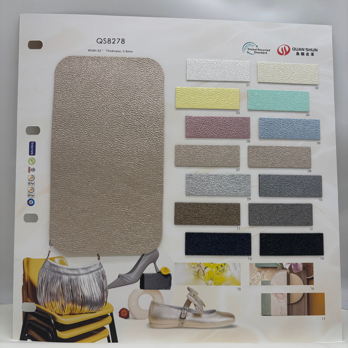 Metallic PU Synthetic Leather – Glitter Pearl Finish for Footwear & Bags