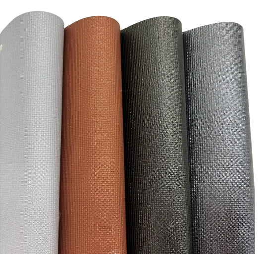Glitter Metallic PU Leather – Woven Texture for Footwear & Bags