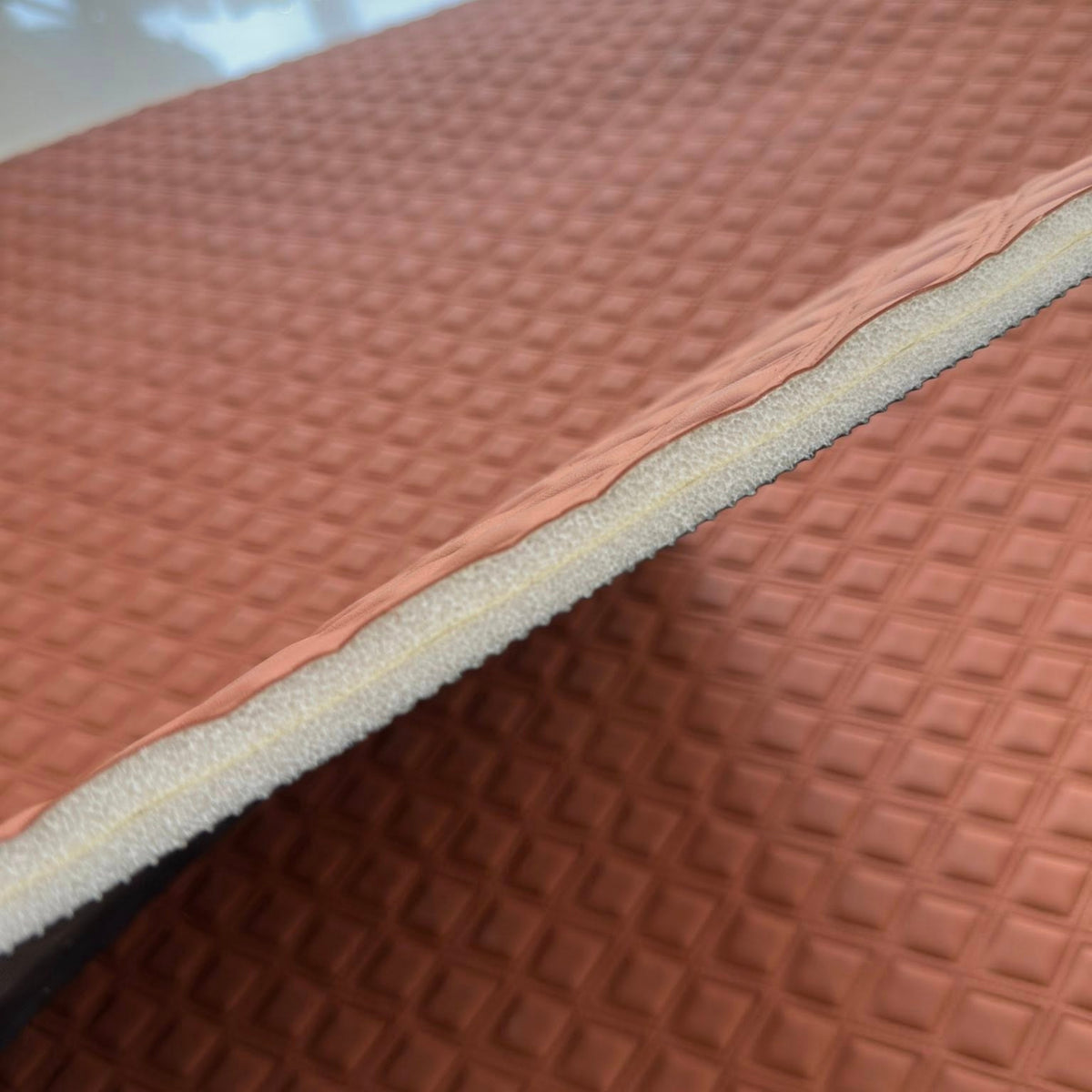 Quilted PVC/PU Leather Roll – Diamond Embossed Auto Floor Mat Fabric with Sponge Backing
