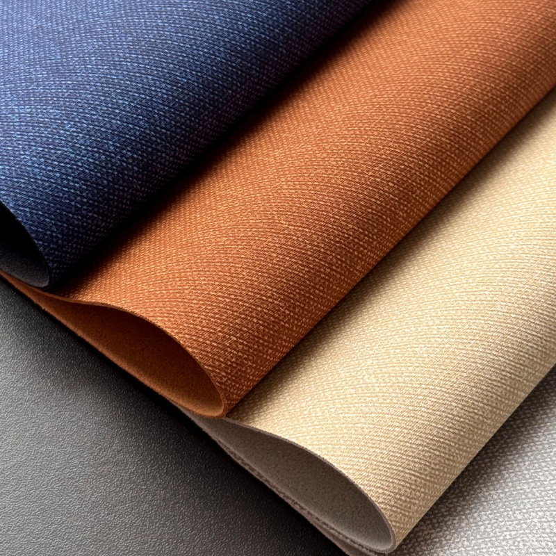 1.5mm Linen-Grain Faux Microfiber Leather Suede Backing for Furniture & Auto Upholstery