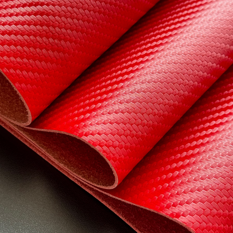 Da microfiber vân sợi carbon 1.2mm dùng cho bọc khâu tay vô lăng và nội thất ô tô