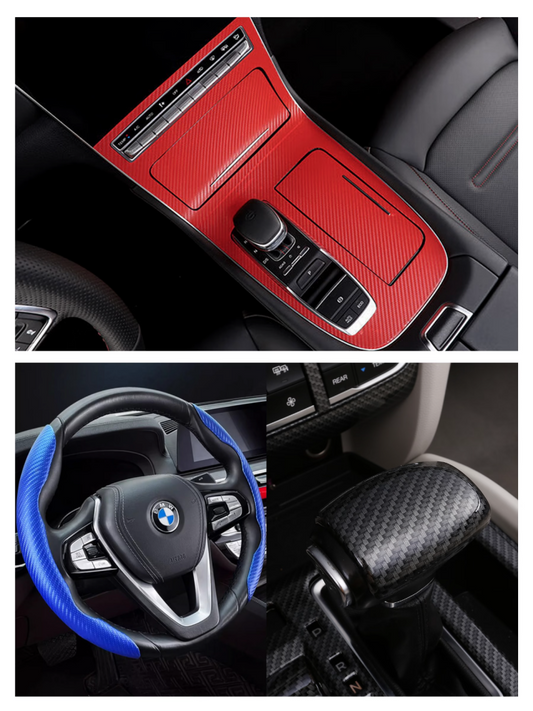 Carbon Fiber Texture Microfiber Leather 1.2mm For Car Steering Wheel Hand Sewing Interior Upholstery