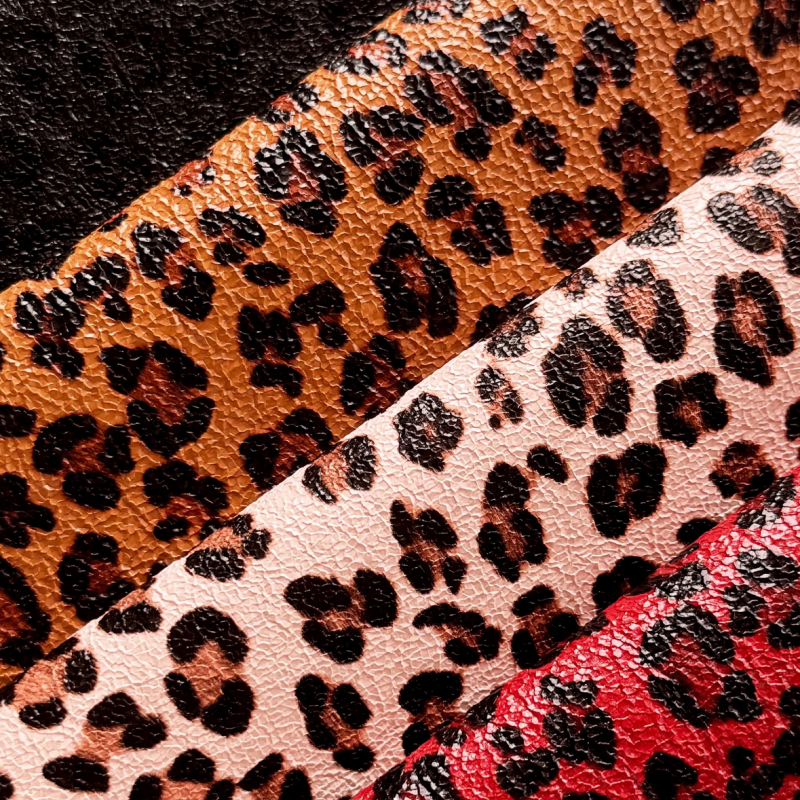 Textured Cracked Leopard Faux PU Leather 1.35m Width For Shoe Upper Apparel Y2K Vintage Upholstery Material