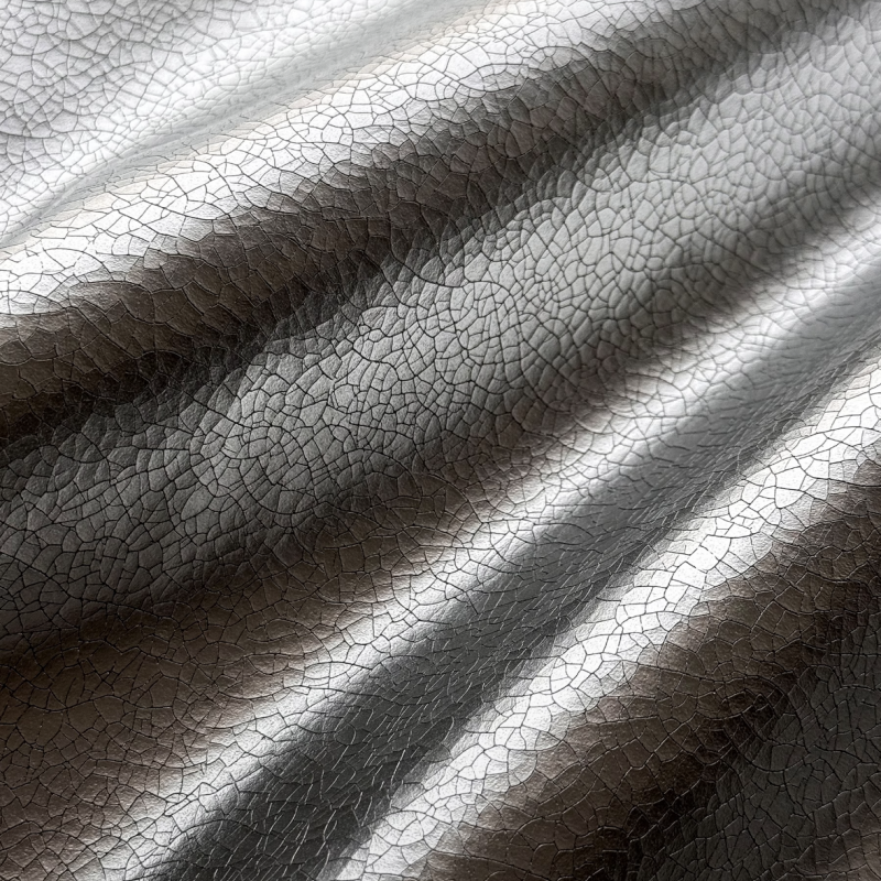 Metallic Cracked Microfiber Leather for Y2K Bags Belts Footwear