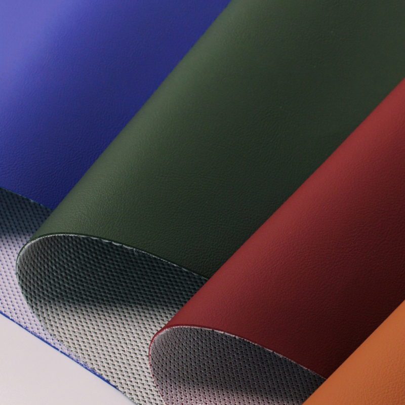 Nappa Grain Auto & Furniture Upholstery Vinyl Fabric Fish Scale Woven Backing Decorative Leather