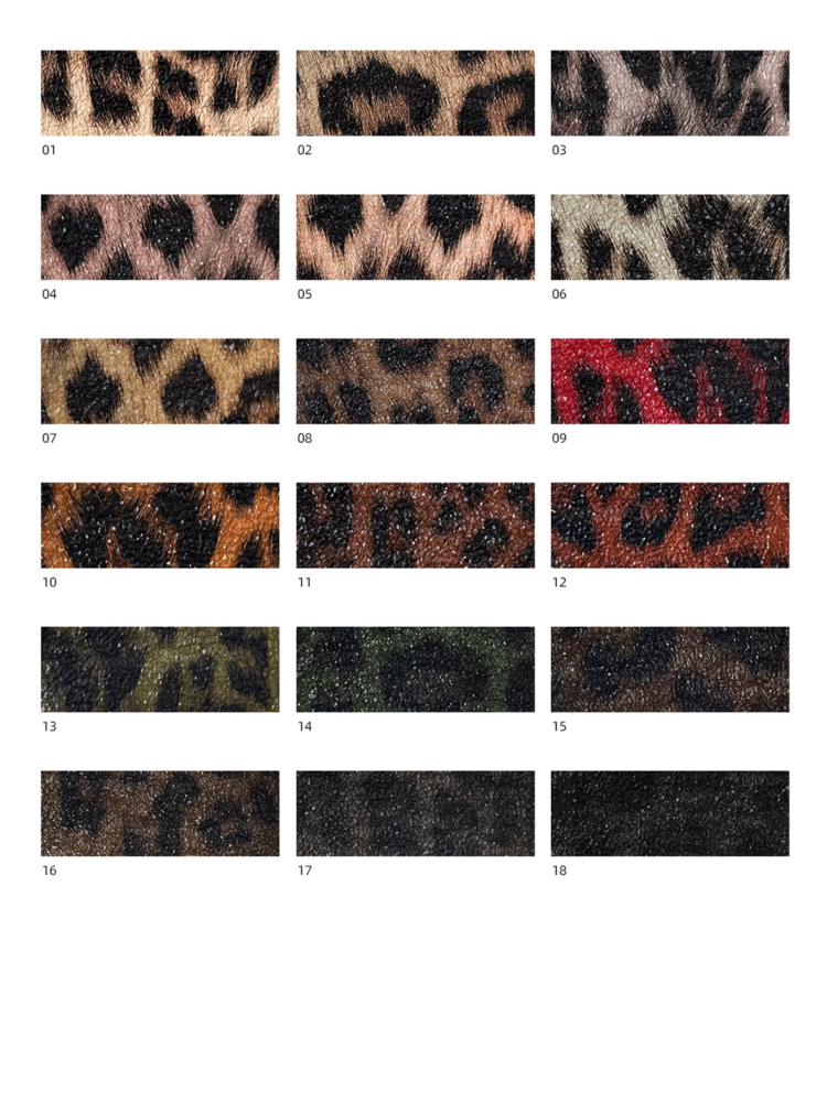 0.9mm 3D Embossed Leopard Print PU Synthetic Leather Canvas Backing for Shoes Bags Fashion Accessories