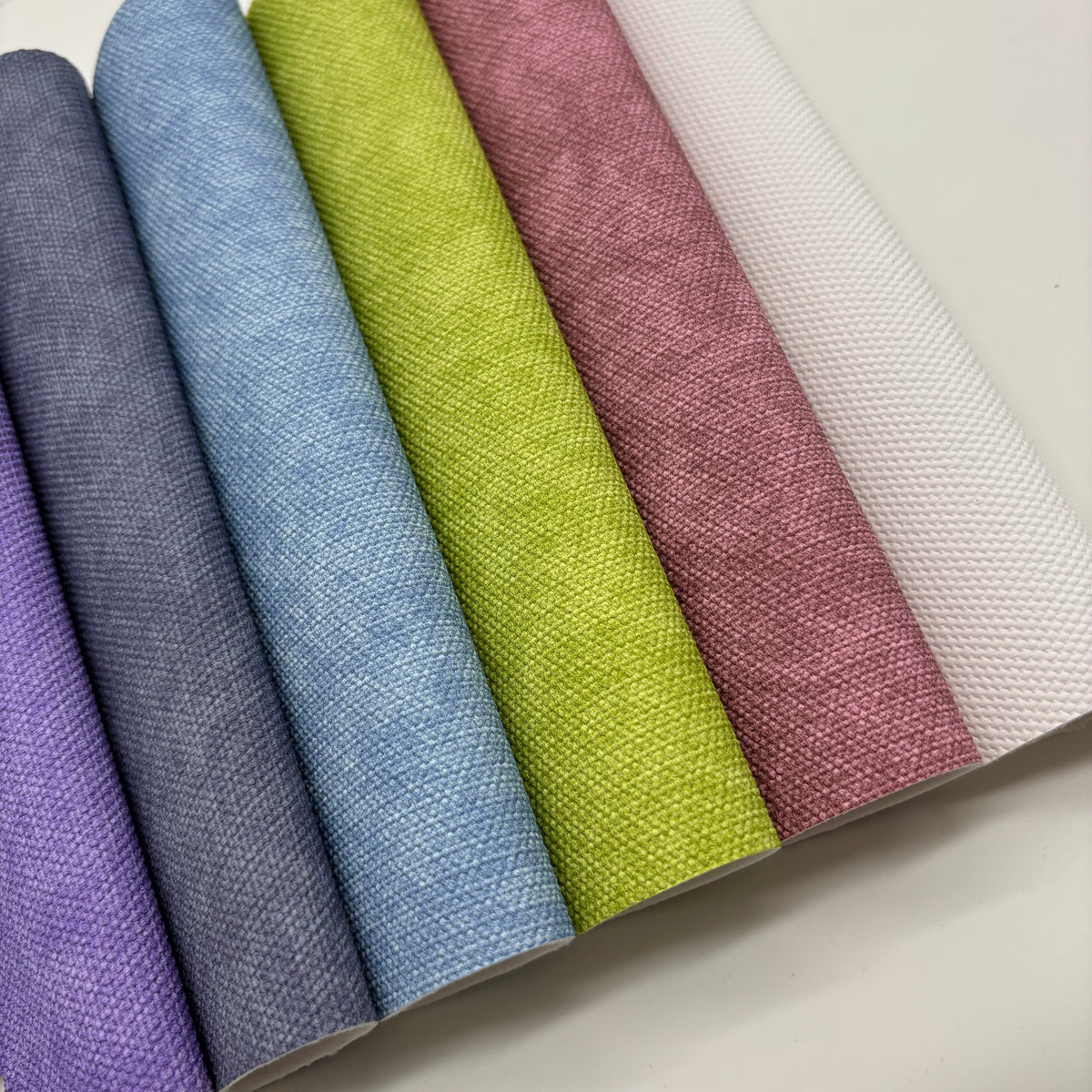 Linen Texture PU/PVC Leather – Matte Woven Fabric Grain Upholstery Material