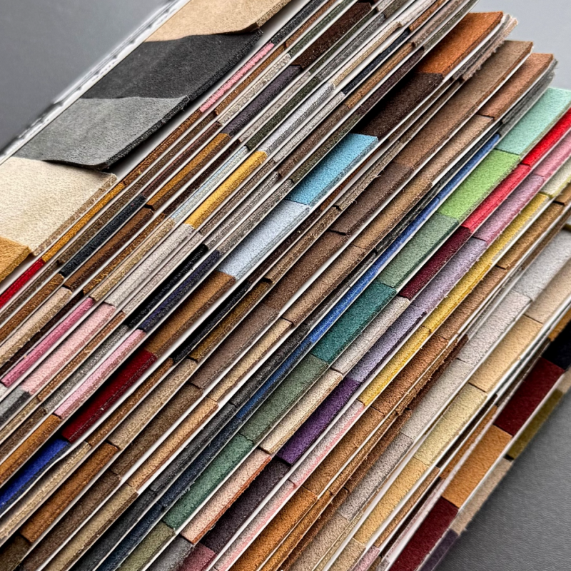 High Density Lock‑Flock Artificial Suede Leather No Fuzzing Material For Shoes Bags Luxury Gift Box Lining