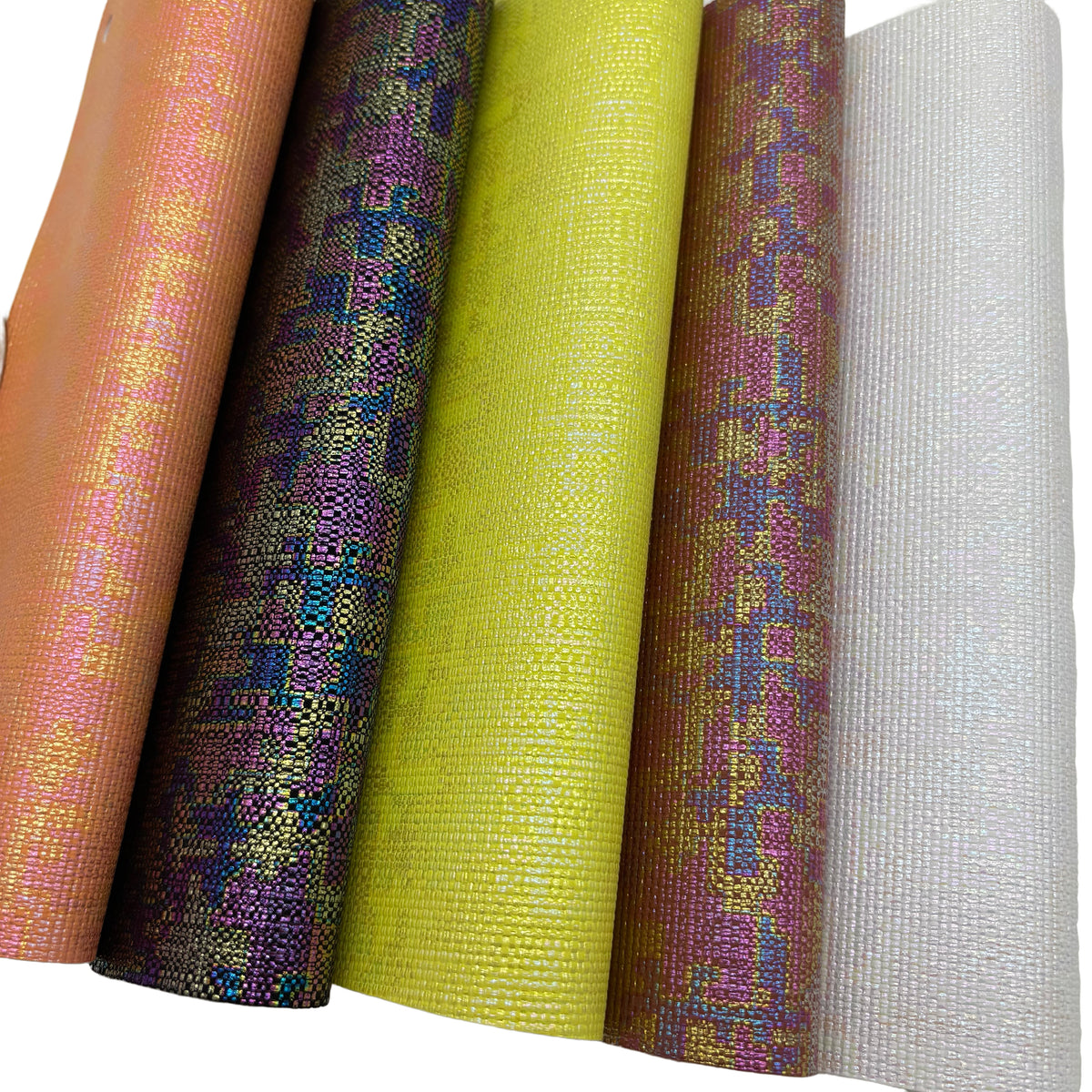 Glitter Metallic PU Leather – Woven Texture for Footwear & Bags