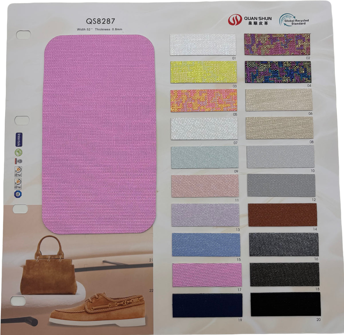Glitter Metallic PU Leather – Woven Texture for Footwear & Bags