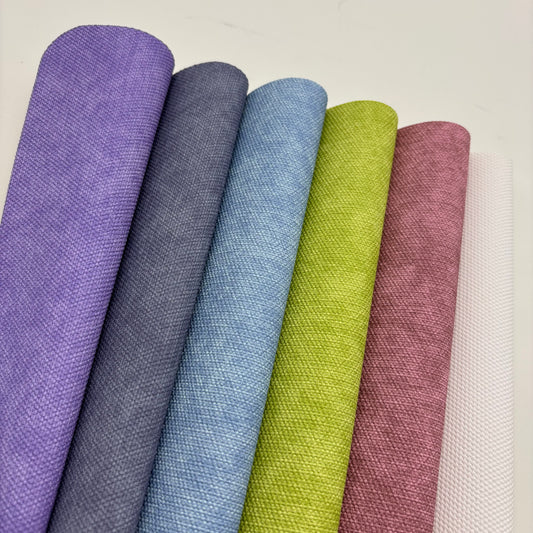 Linen Texture PU/PVC Leather – Matte Woven Fabric Grain Upholstery Material