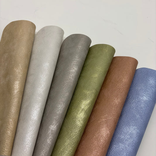 Metallic Tie-Dye PU Leather – Vintage Cracked Texture Synthetic Upholstery Fabric