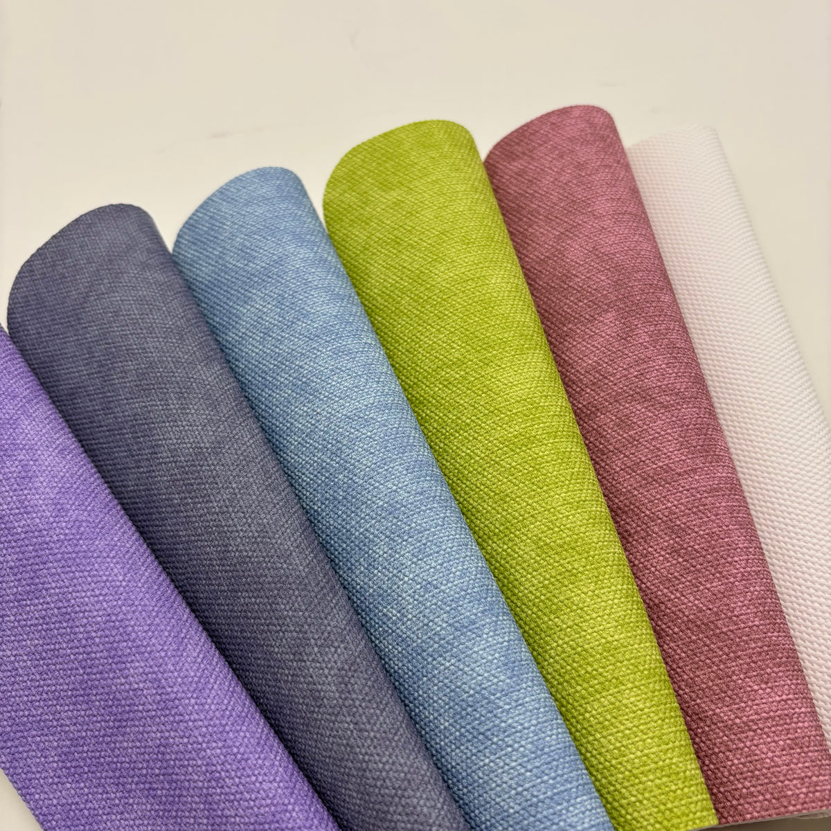 Linen Texture PU/PVC Leather – Matte Woven Fabric Grain Upholstery Material