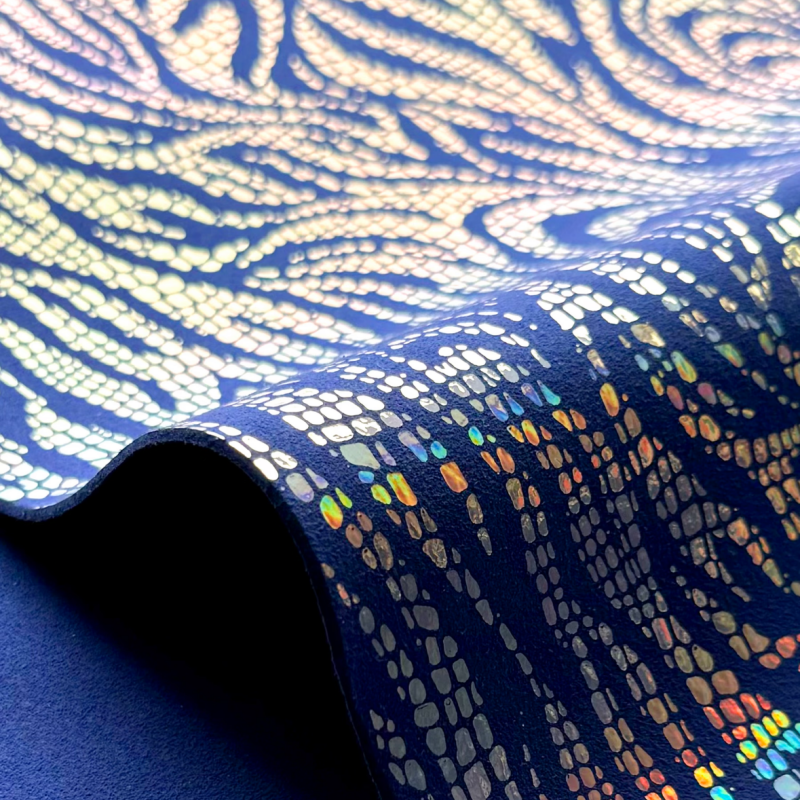 Holographic Suede Shoe Upper Material for Kung Fu Footwear