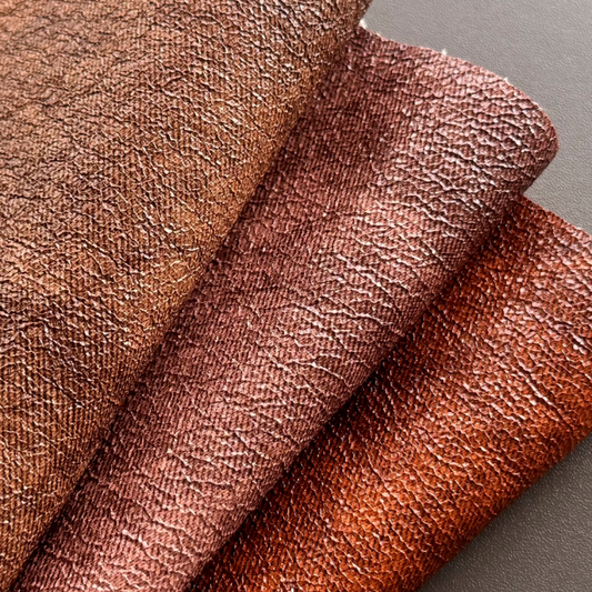 Distressed Two‑Tone Grained Crackle PU Faux Leather 0.9mm Canvas Back for Vintage Bags Footwear Upholstery Fabric